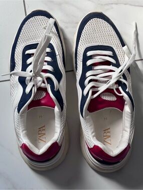 ZARA Men’s White Mesh Sneakers